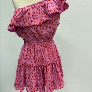 Buddy Love Pink and Red Heart Print Dress